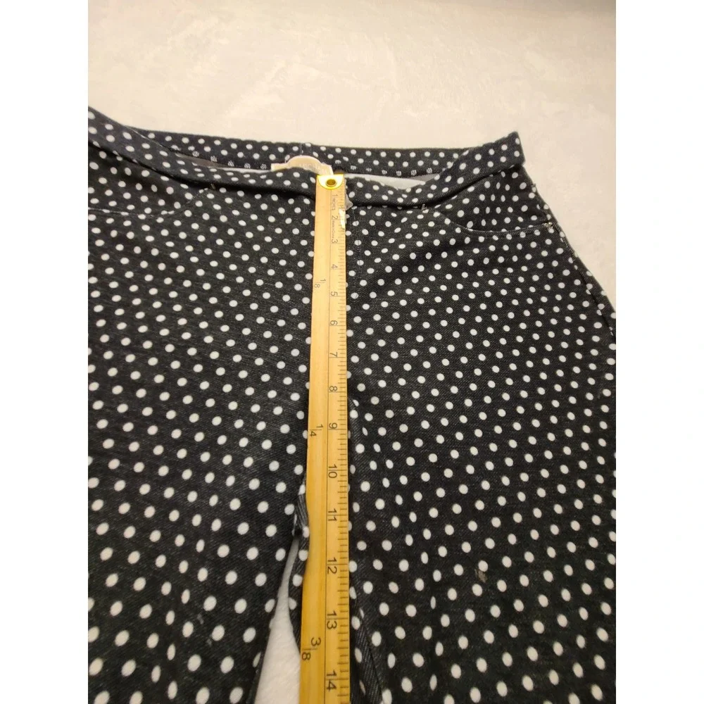 Michael‎ Kors Navy White Polka Dot Pull On Leggings Pants Women's Large Casual